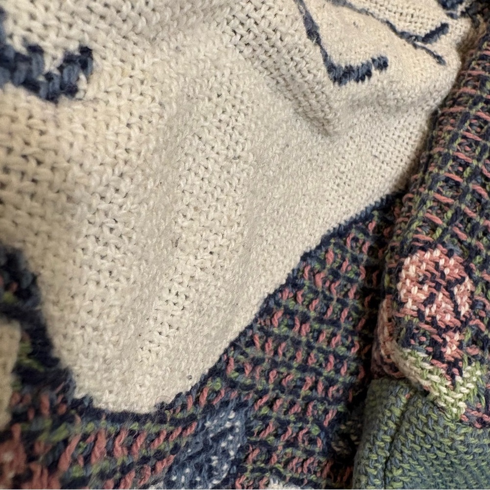 VINTAGE Sugar Street Weavers Sweatshirt Cat Tapestry Crewneck Kitty Sweater - Picture 16 of 16